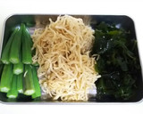 切干大根とワカメとオクラの膾作り方1写真