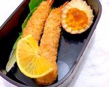 6月5日　エビフライ　カエルさん弁当作り方4写真