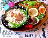 6月5日　エビフライ　カエルさん弁当作り方9写真