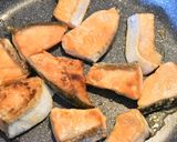 鮭のガーリック醤油照り焼き作り方2写真