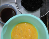 芽ヒジキたっぷりの味付きだし巻き卵作り方3写真