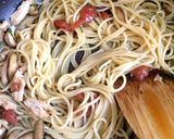 鶏ささみと梅と大葉のおろしポン酢パスタ♪作り方7写真