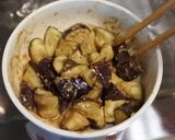 レンジで簡単♪ナスの甘味噌こな納豆和え作り方3写真