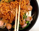 魚肉ソーセージ 焼きそば麺 でナポリタン作り方6写真