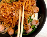 魚肉ソーセージ 焼きそば麺 でナポリタン作り方6写真