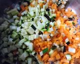フフフ…もち麦と野菜、食べるスープ作り方2写真