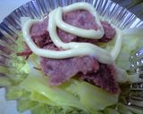 キャベツとコンビーフのパン粉焼き♪お弁当作り方2写真