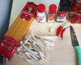 【男飯】きのこの真っ赤なスパゲッティ作り方1写真