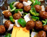 レトルト肉団子で酢豚風炒め物作り方7写真