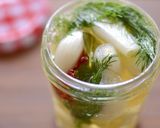 らっきょうの醤油漬けとハーブ甘酢漬け作り方6写真
