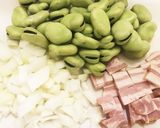 そら豆とベーコンのカレー粉炒め作り方1写真