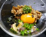 簡単！アジ大葉納豆☆生姜風味作り方1写真