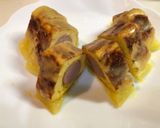 チーズで巻いてソーセージが入った卵焼き作り方17写真