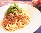 簡単！絶品♡納豆とツナの和風パスタ作り方7写真