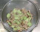 そら豆と乾燥しめじのひき肉オイスター炒め作り方8写真