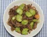 そら豆と乾燥しめじのひき肉オイスター炒め作り方18写真