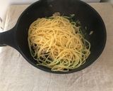 豚肉とインゲンの和風ガーリックパスタ作り方3写真