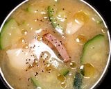 ◎旬のズッキーニとベーコンのおみそ汁◎作り方7写真