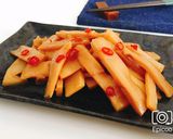 蒸し鶏とメンマの簡単ピリ辛ポン酢和え作り方2写真