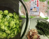 きゅうりとさざ波ちらしの和え物作り方2写真