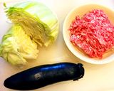 茄子とキャベツの肉味噌 炒め *☻*作り方1写真