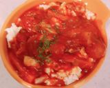 15分簡単　トマトと鶏肉煮込みの豆腐和え作り方8写真