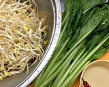 ピリ辛!大豆もやしと小松菜の炒めもの作り方1写真