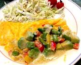 チーズオムレツ☆野菜クリームソース乗せ作り方7写真