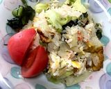 レタスと野沢菜のマヨネーズチャーハン作り方5写真