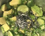 おくらとアボカドの塩昆布冷奴作り方7写真