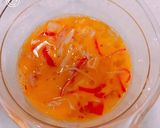レンジで簡単！ふわふわかに玉の甘酢餡掛け作り方2写真