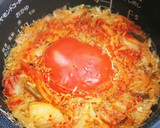 簡単！トマトとキャベツのダイエットおかゆ作り方8写真