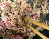 一人前150円☆節約釜玉肉うどん作り方2写真