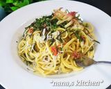 和えるだけ♪梅としらすと大葉の和風パスタ作り方3写真