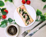 【アレンジトースト】ほうれん草＆ベーコン作り方5写真