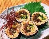 カツオのお刺身で美味しいおつまみ海苔巻き作り方6写真