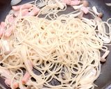 しめじとベーコンのバター醤油パスタ作り方4写真