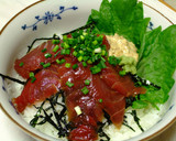 漬けマグロ丼☆ごまマヨソース添え作り方3写真