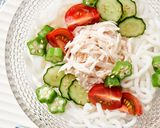 簡単でヘルシー♪さなか麺の冷やしぶっかけ作り方5写真