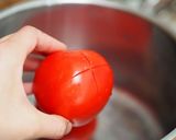 麺つゆ♡トマトとホワイトアスパラのお浸し作り方1写真