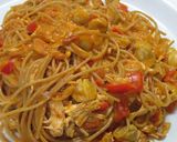 パプリカと鶏ささみのトマトクリームパスタ作り方19写真