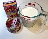 簡単！ミルクとあずきの2層ゼリー♪作り方1写真