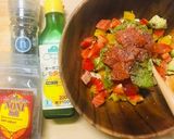 夏野菜とサーモンのチョップドサラダライス作り方1写真