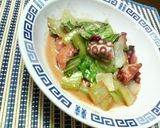 ✿青梗菜と❀タコの✿オーロラ炒め作り方3写真
