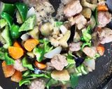 豚こま団子なす野菜たっぷり味噌炒め作り方10写真