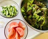 中華風！レタスと焼き海苔のサラダ作り方1写真