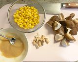 【楽めし】椎茸とコーンの味噌バター作り方1写真