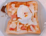 ハニーベーコントースト＆チーズon温玉！作り方5写真