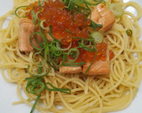 いくらとサーモンの和風パスタ　わさび風味作り方4写真