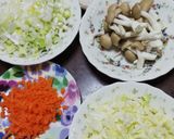 チャーハン(肉、最後に残りのキャベツ)作り方1写真